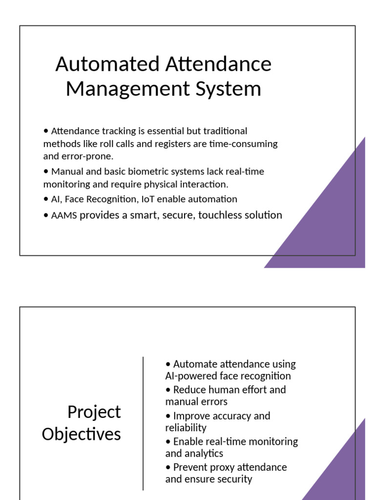 Automated Attendance Management System PPT | PDF