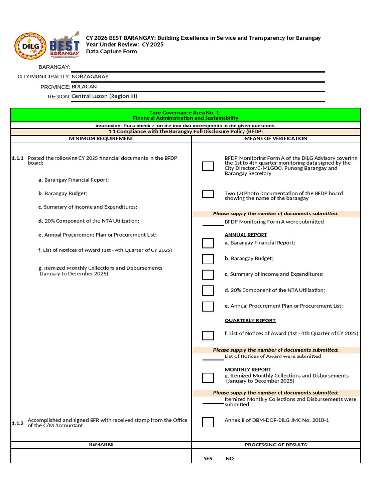 BEST Barangay Data Capture Form DCF | PDF | Emergency Management | Hazards