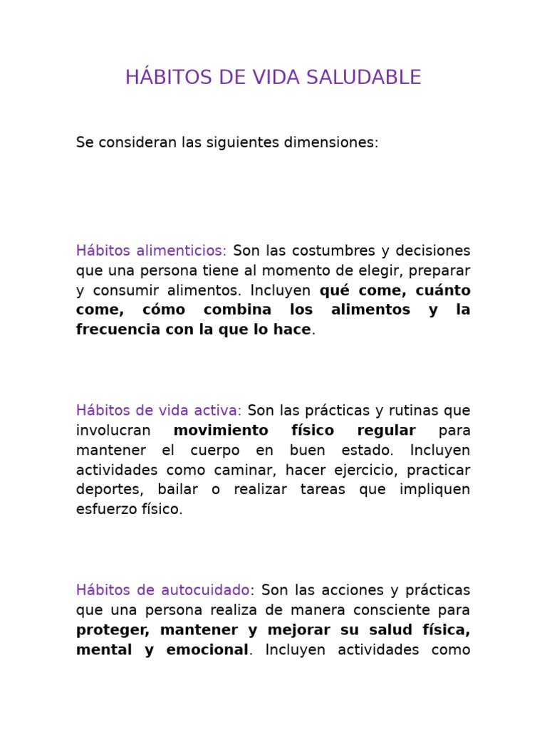 Hábitos de Vida Saludable | PDF | Salud mental | Las emociones
