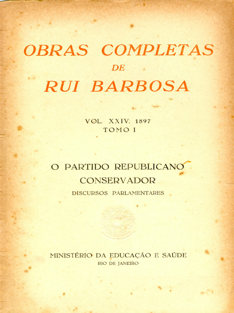 Rui Barbosa, O Partido Republicano Conservador | PDF