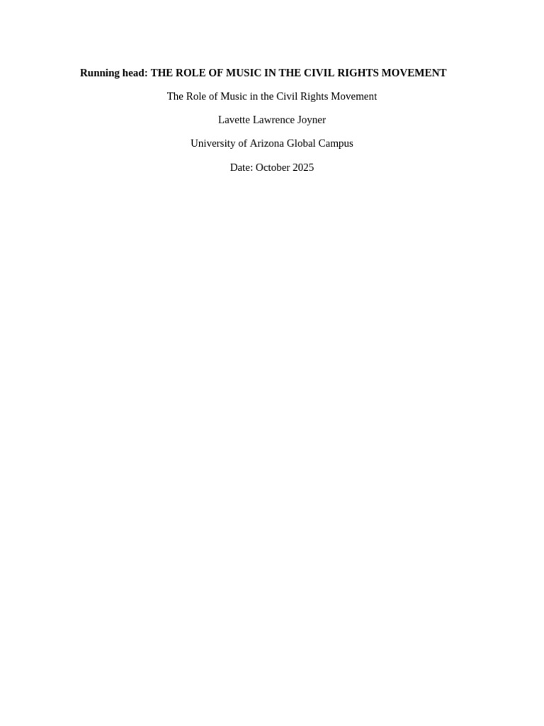 The Role of Music in The Civil Rights Movement APA7 | PDF | Martin ...