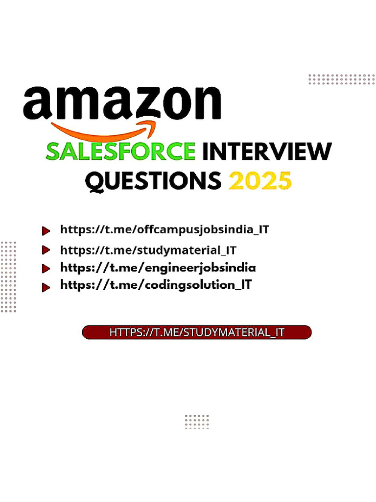 Amazon Salesforce Interview Questions ? | PDF