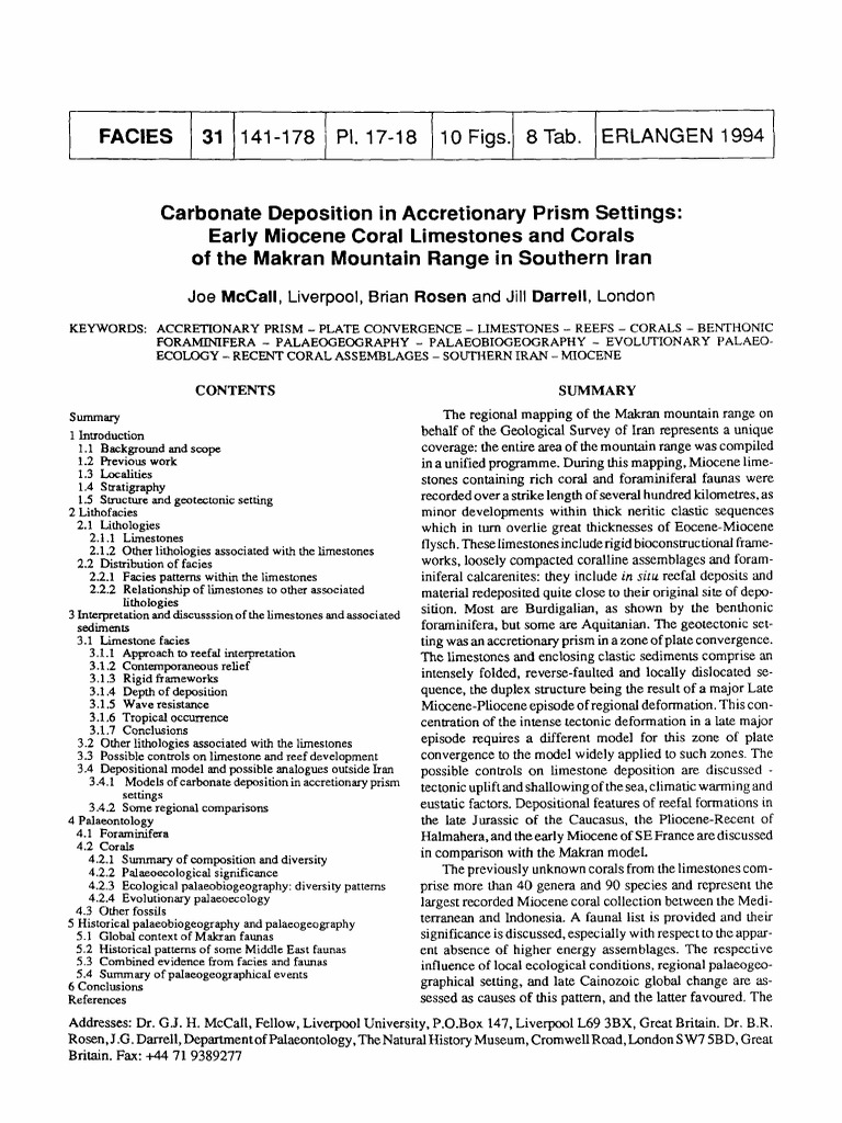 MC Call, 1994 | PDF | Limestone | Sedimentary Rock