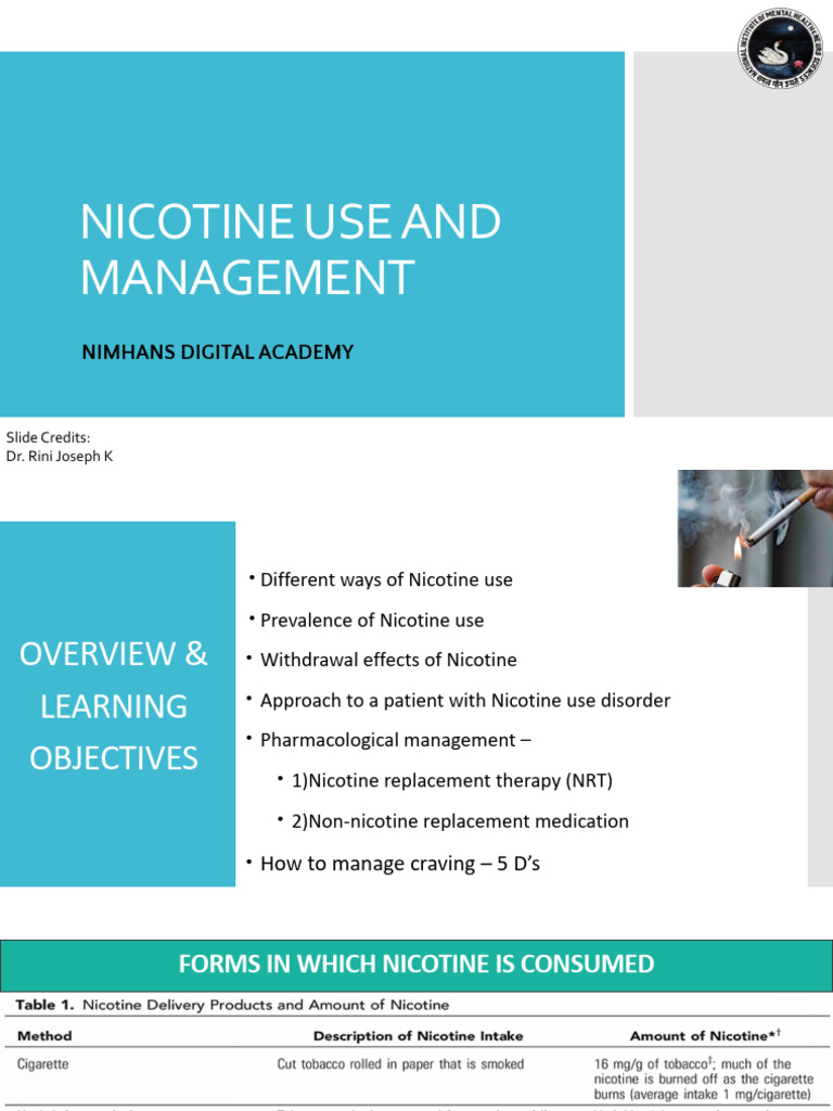 16.nicotine Use DCMH Didactic | PDF | Nicotine | Tobacco Smoking