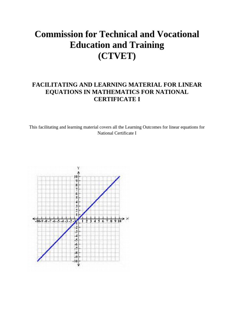 Unit 4 - Linear Equations Material - 022207 - 125832 - 091817 | PDF ...