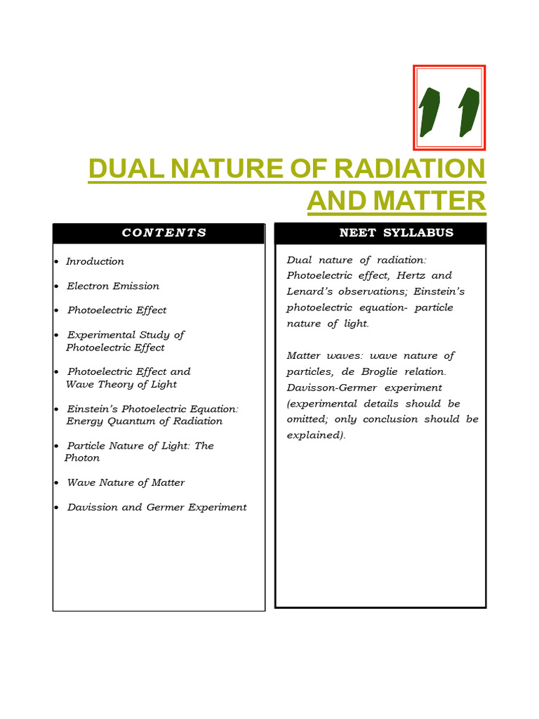 Dual Nature | PDF | Photoelectric Effect | Electromagnetic Radiation