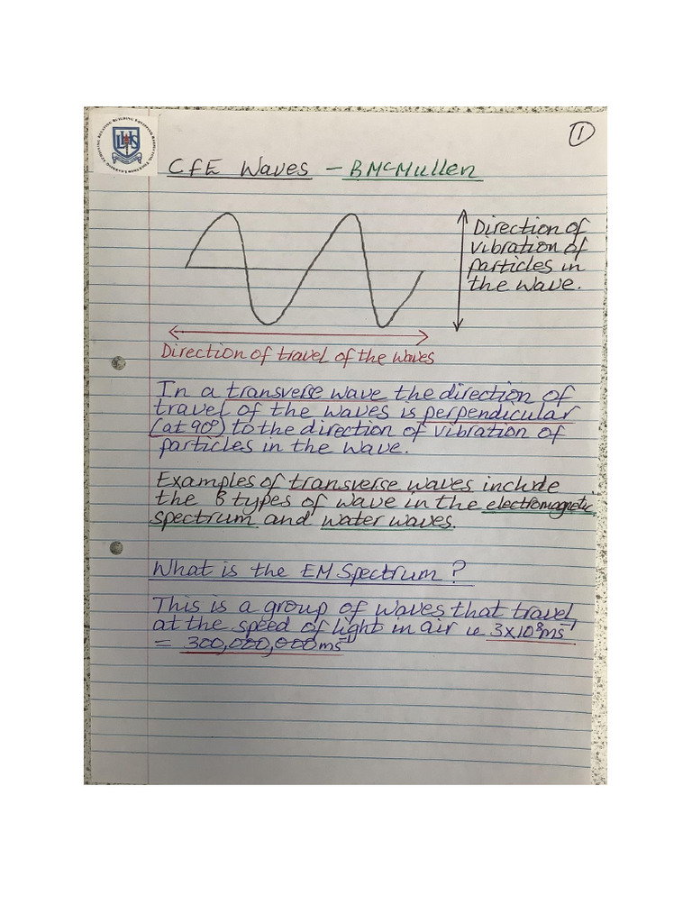 NAT 5 - Waves Notes | PDF
