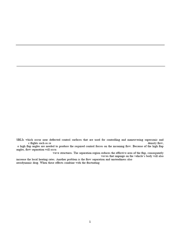 A Comprehensive Study of Shock Boundary Layer Interaction and Various ...