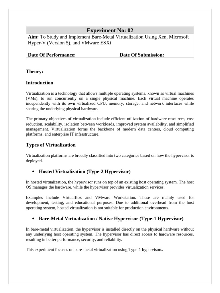 Experiment No 2 | PDF | Virtualization | Virtual Machine