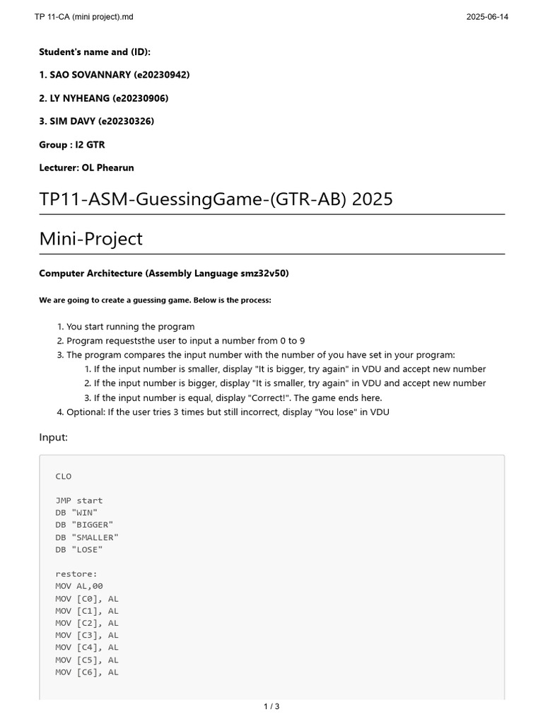 TP 11-CA (Mini Project) | PDF | Chess Theory | Chess