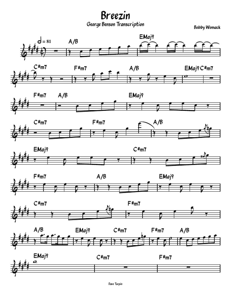 Breezin George Benson Breezin (TENORSAX | PDF