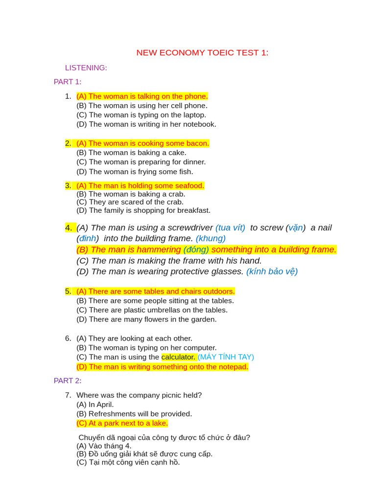 New Economy Toeic Test 1 | PDF