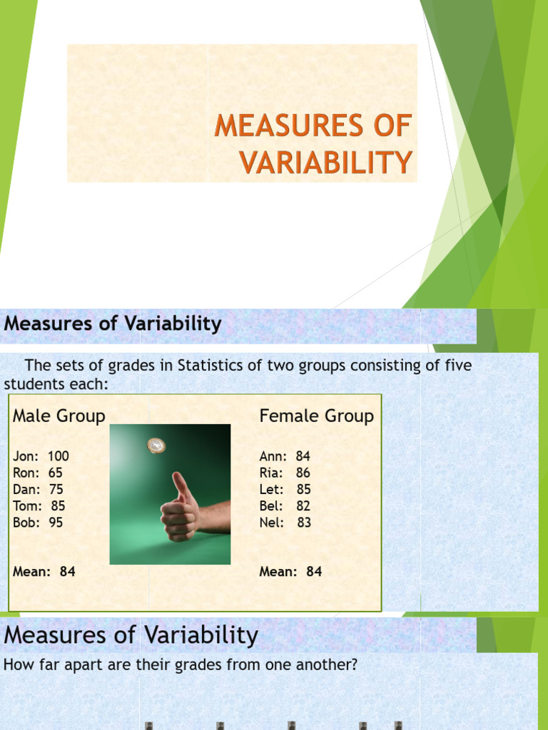 Measures of Variability | PDF | Variance | Coefficient Of Variation
