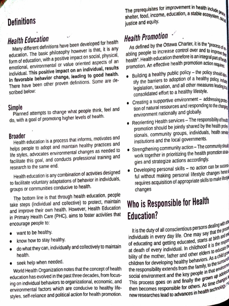 Health Education 1 | PDF
