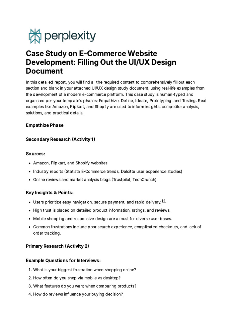 Case Study on E-Commerce Website Development_ Fill | PDF | Point Of ...