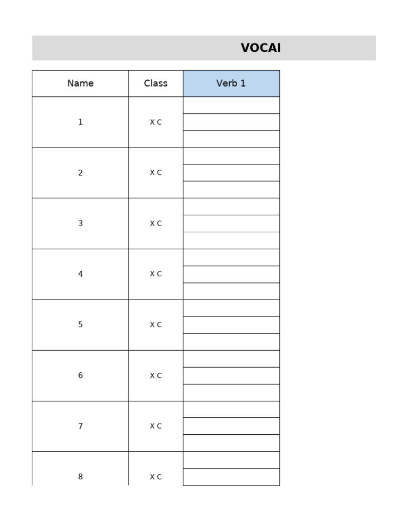 Verb List | PDF