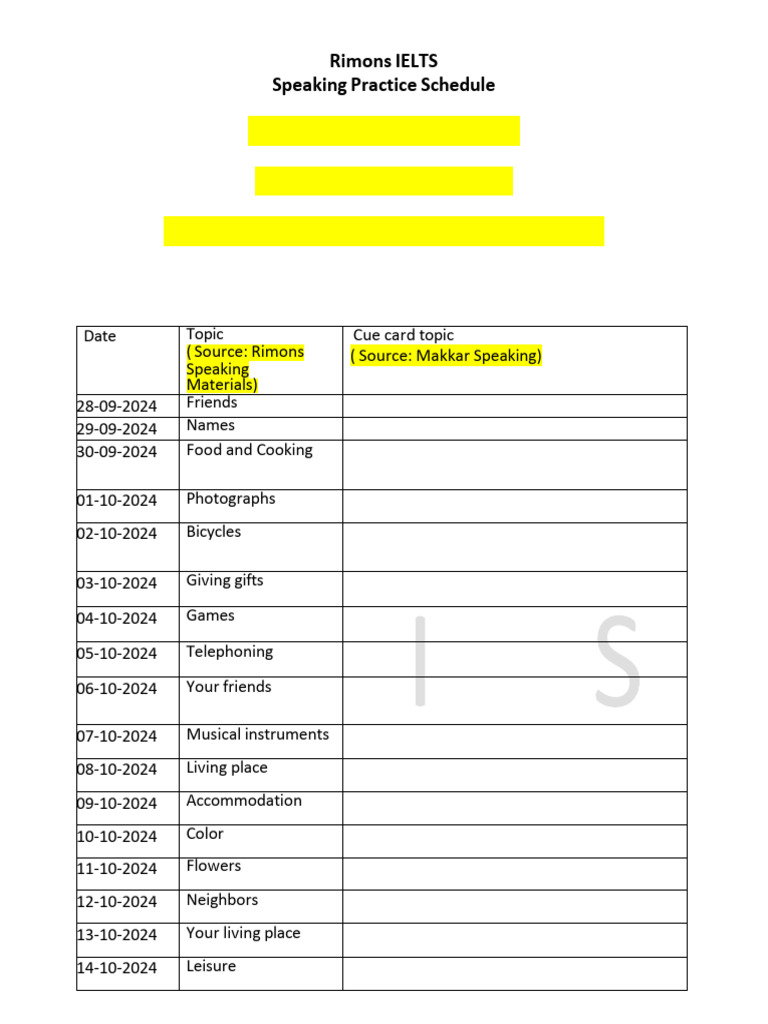 Speaking Practice Routine | PDF
