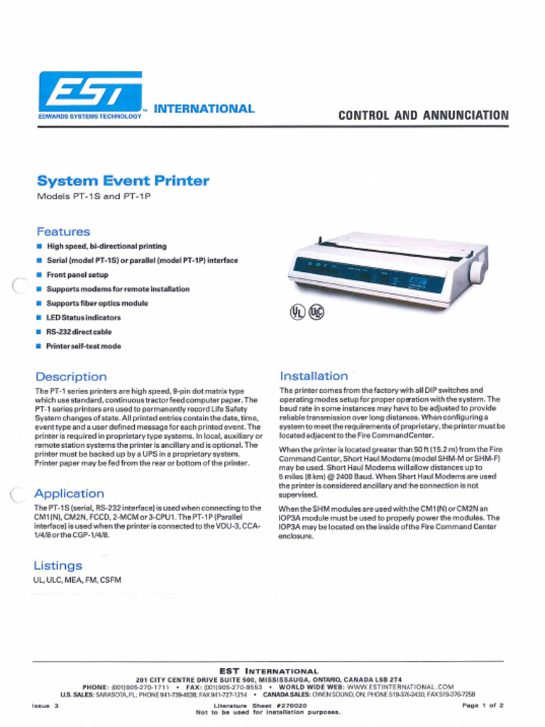 PT 1S System Printer 7 | PDF