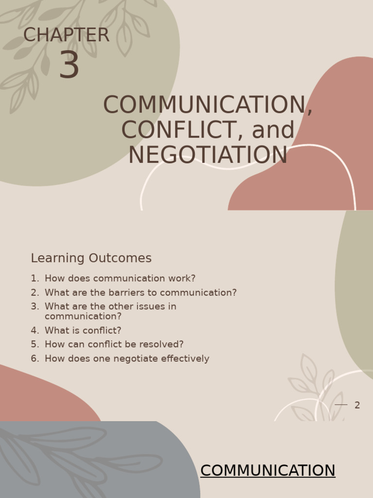 CHAPTER 3 Communication Conflitc and Negotiation Report | PDF ...
