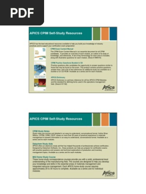 洋書 CPIM Part 1 APICS APICS CPIM Self-Study Resources: CPIM Exam Content Manual