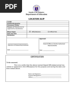 DepEd Locator Slip for Official Travel | PDF