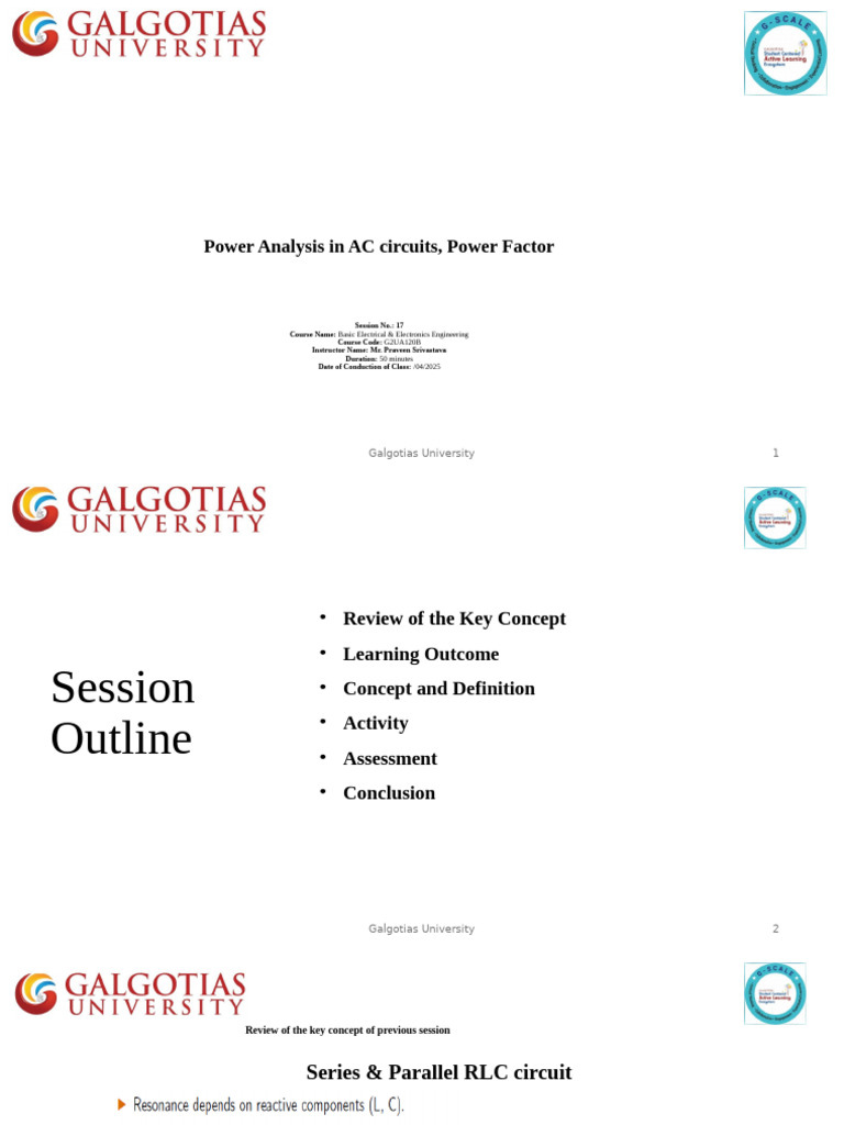 Beee g2ua120b Ppt l17 Ac Power Analysis | PDF | Ac Power | Physical ...