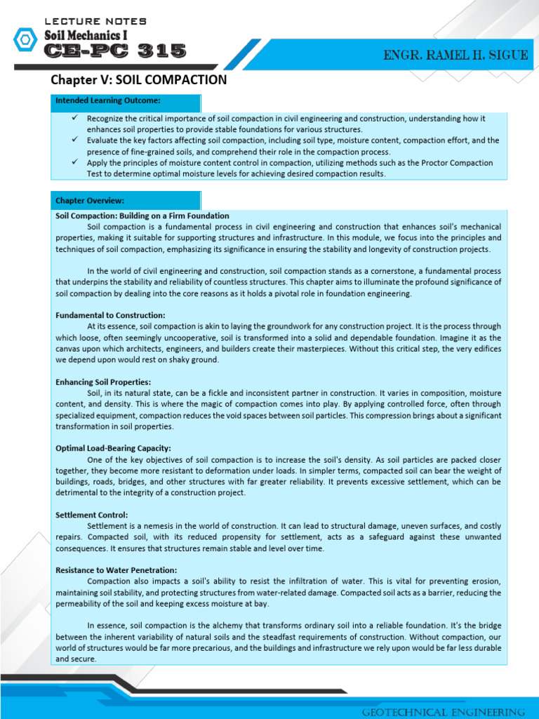 Module 5 Soil Mech Soil Compaction | PDF | Soil | Natural Materials