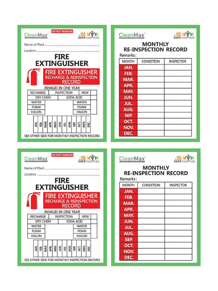 Fire Extinguisher Card | PDF