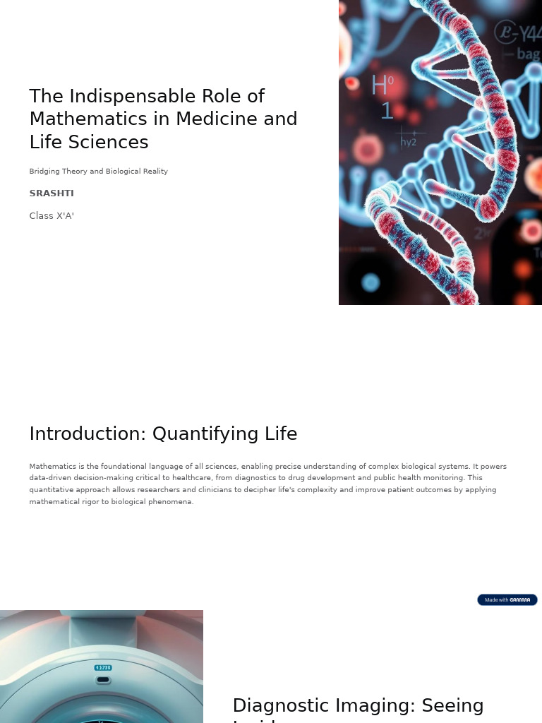 The Indispensable Role of Mathematics in Medicine and Life Sciences (1 ...