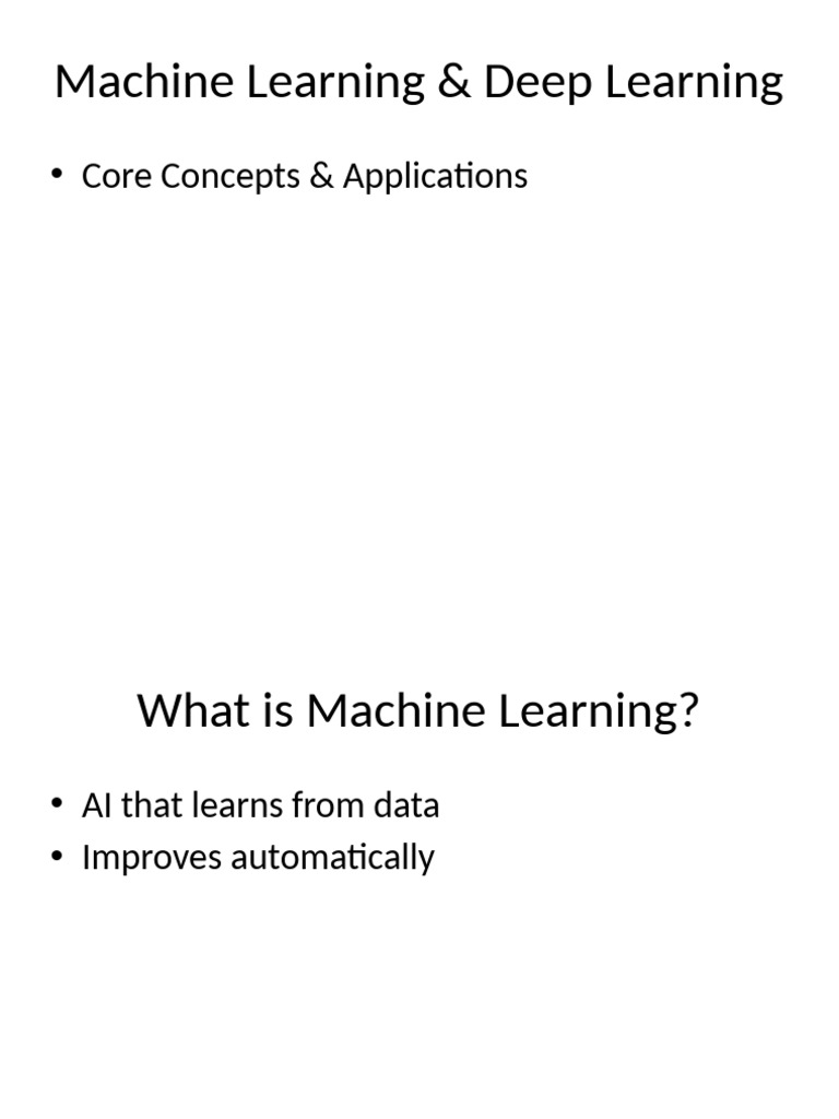 Machine Learning and Deep Learning | PDF