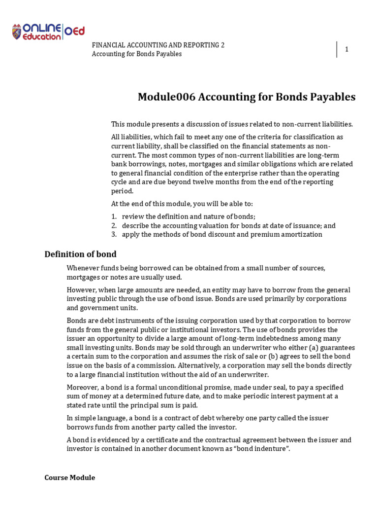 Week 3 (2) - Accounting For Bonds Payables | PDF | Bonds (Finance ...