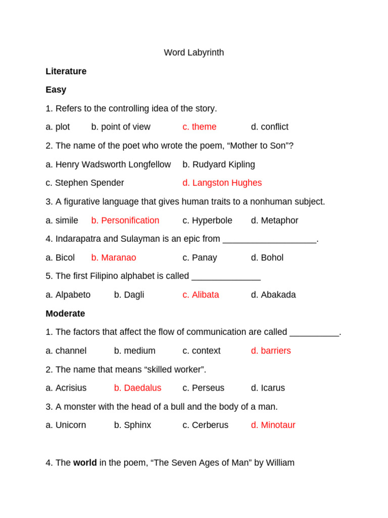 Word Labyrinth | PDF