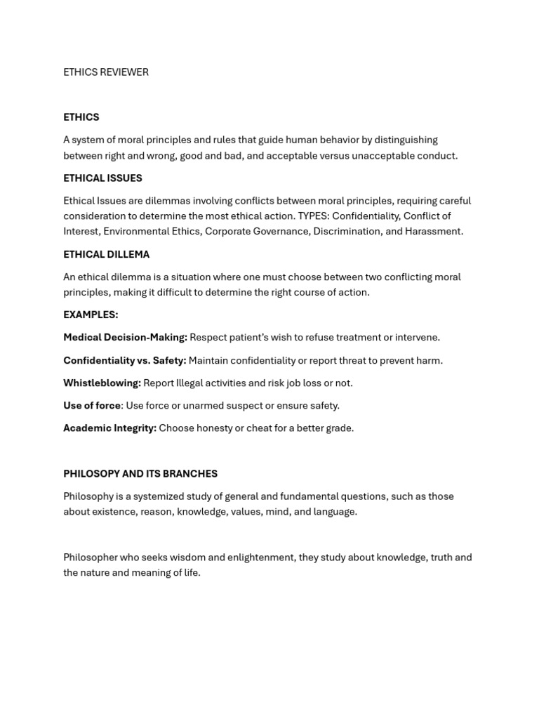ETHICS-REVIEWER | PDF | Morality | Applied Philosophy