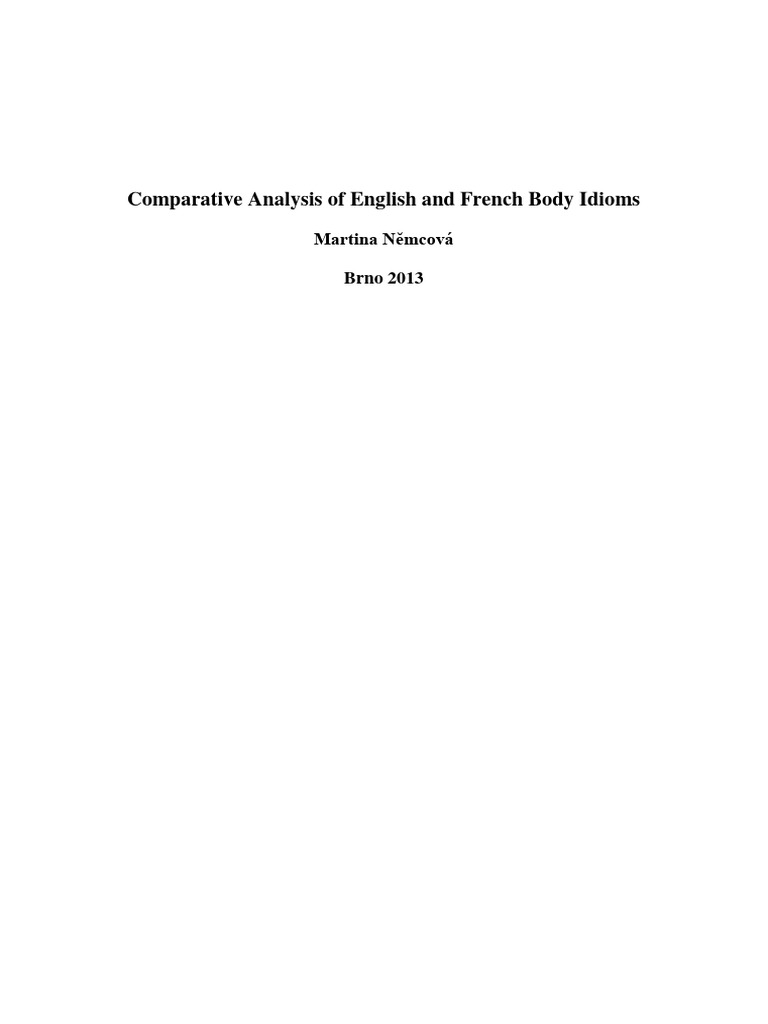Comparative Analysis of English and Fren | PDF | Idiom | Semantics