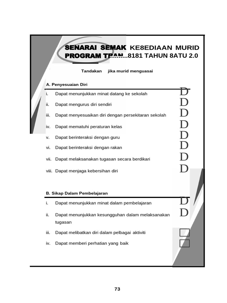 Kit Program Transisi Murid Tahun Satu 2.0 - (04 Mac 2022) | PDF
