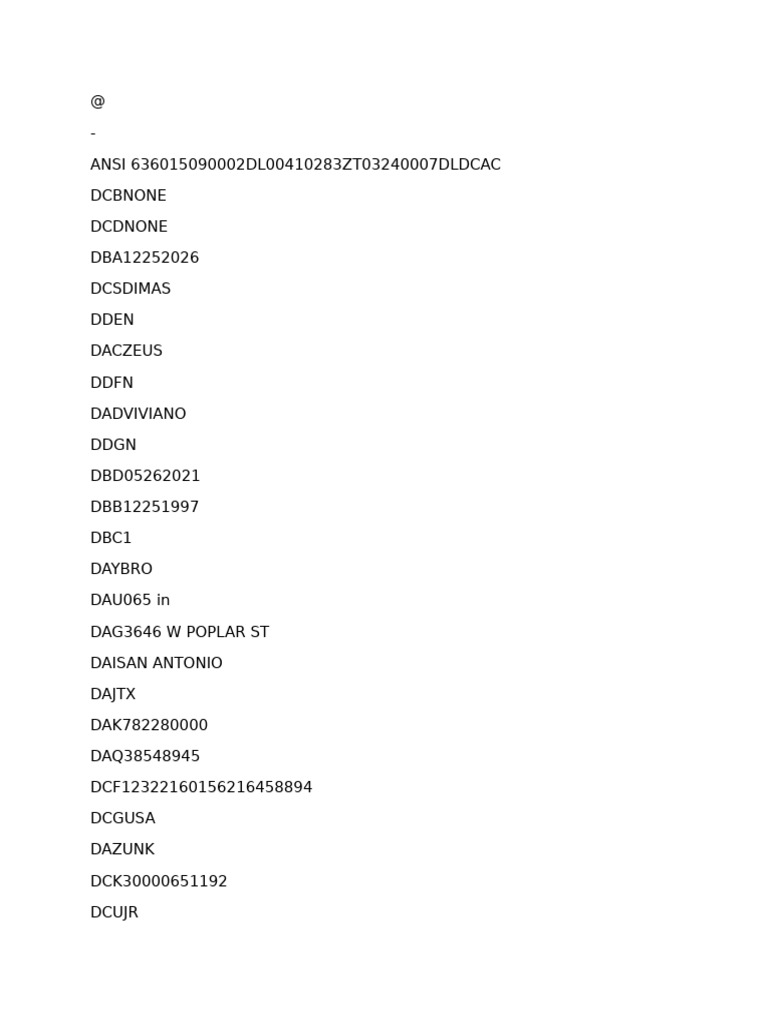 DL Barcode Data | PDF