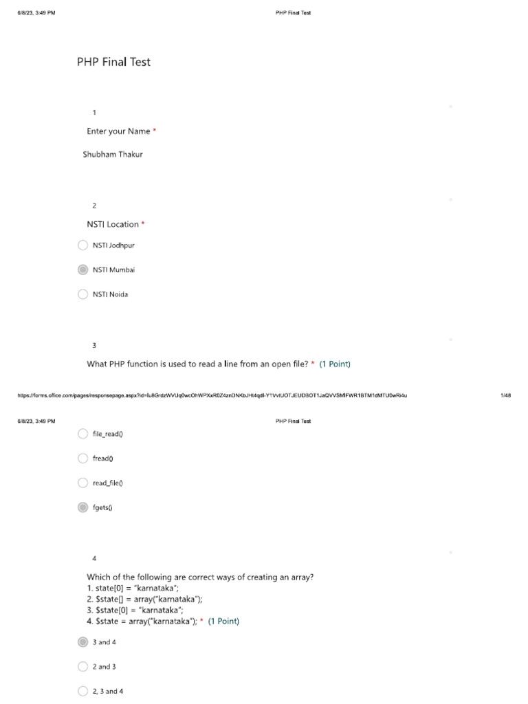 Php Finaltest | PDF