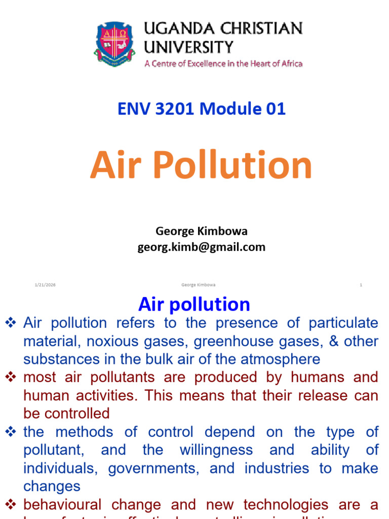 Env 3201 Module 01-Air Pollution | PDF | Particulates | Ozone