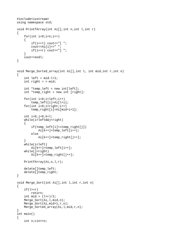 Merge Sort | PDF
