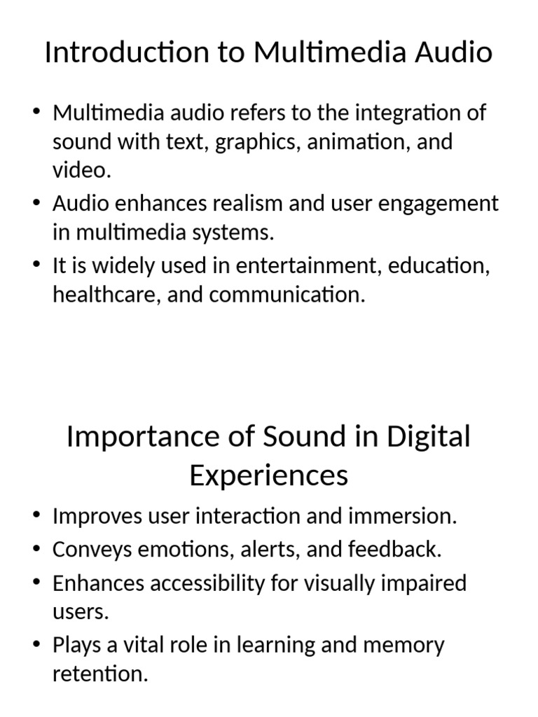 Introduction To Multimedia Audio | PDF