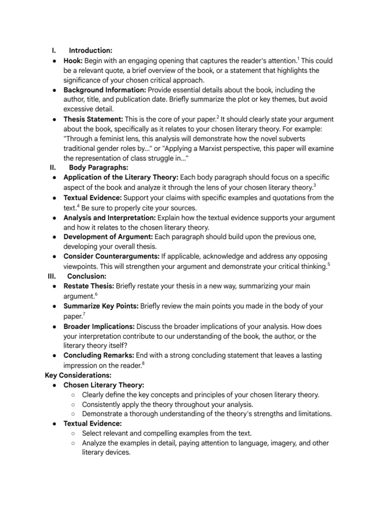 The Parts of A Book Piterary Critic Paper Using A... | PDF | Theory ...