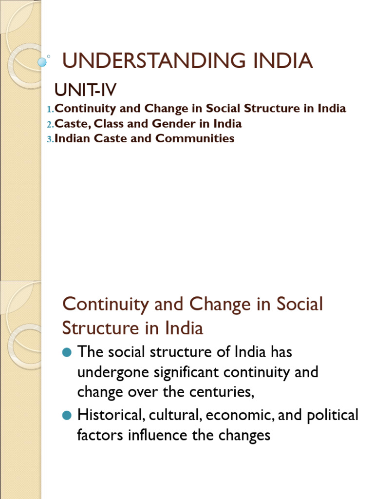 Unit-IV Understanding India | PDF | Caste | Social Inequality