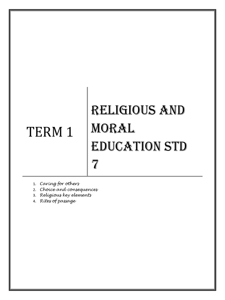 RME Notes STD 7 Term 1 - 260120 - 122342 | PDF | Baptism | Confirmation