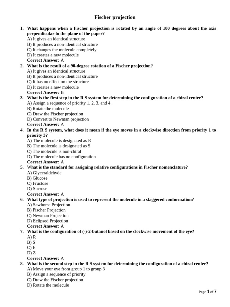 MCQs of Organic Chemistry | PDF | Chirality (Chemistry) | Organic Chemistry