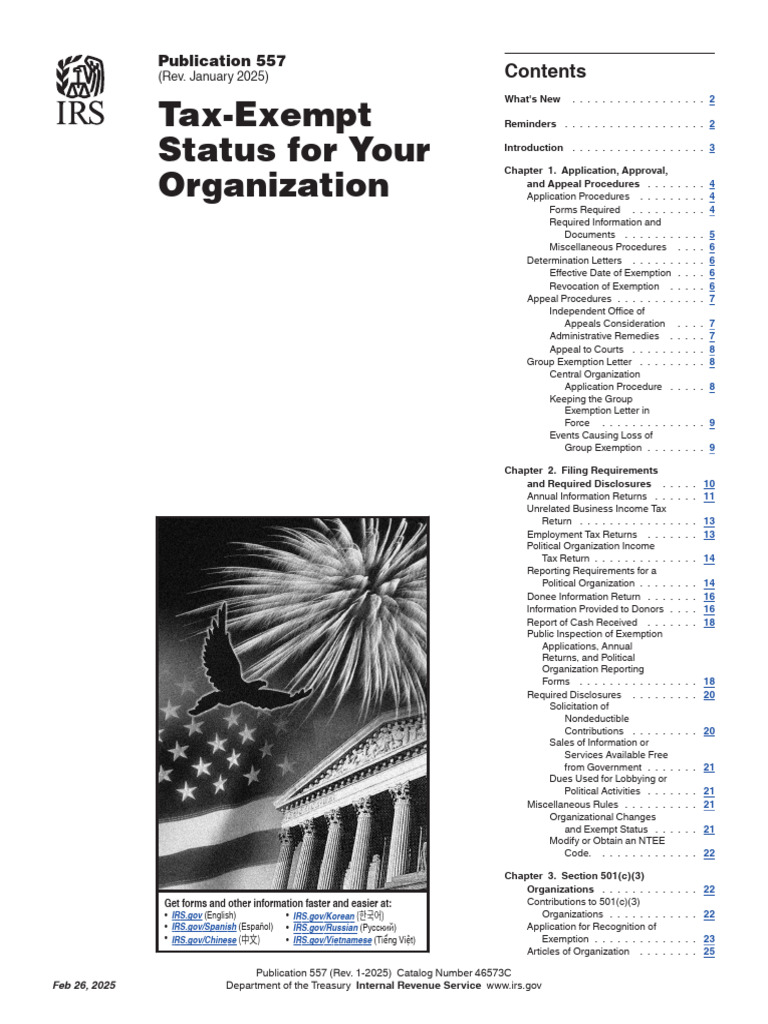 Tax-Exempt Status For Your Organization: Publication 557 | PDF | 501(C ...