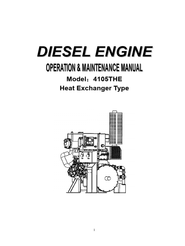 UL Listed Diesel Engine Operation Manual (4105THE) | PDF | Fuel ...