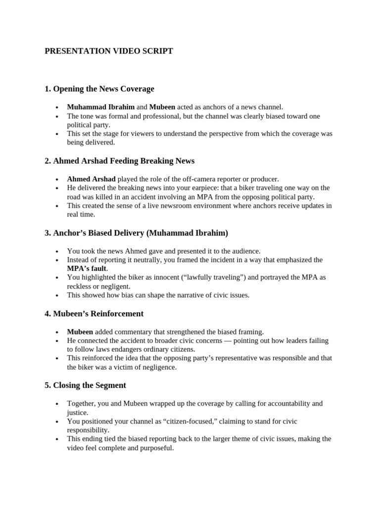 Presentation Video Script | PDF