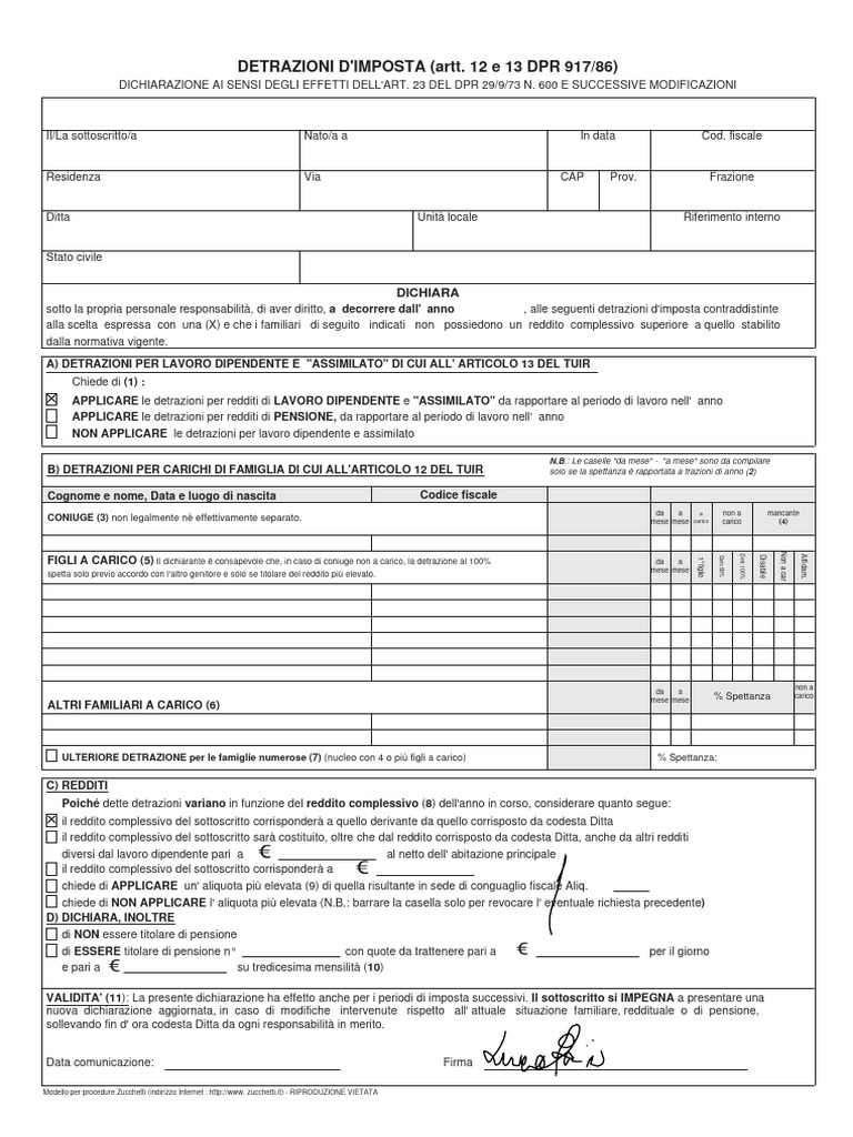 Detrazioni | PDF
