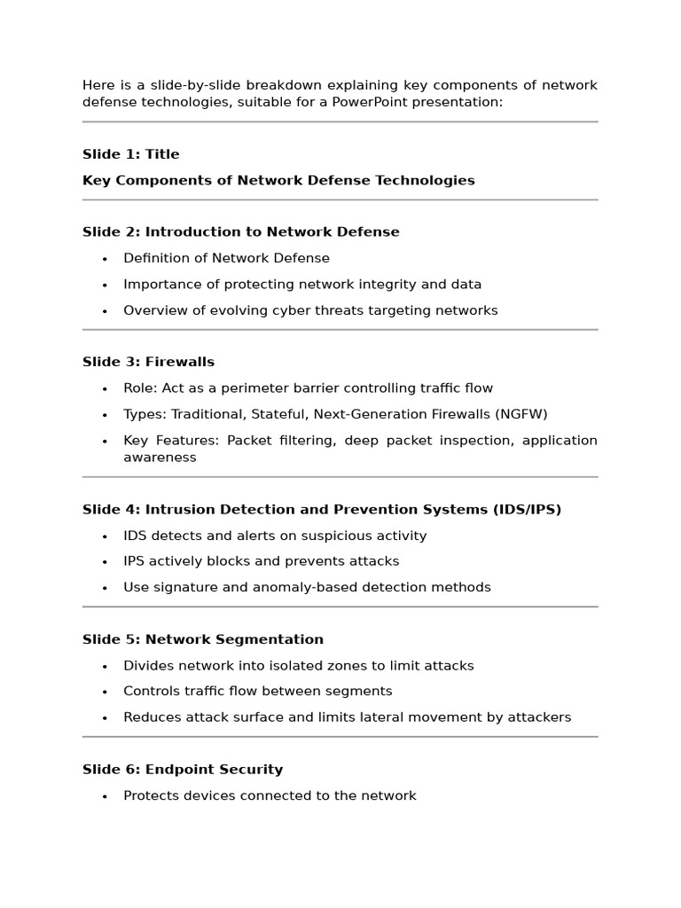 Sec Defensive Technologies | PDF | Computer Network | Firewall (Computing)