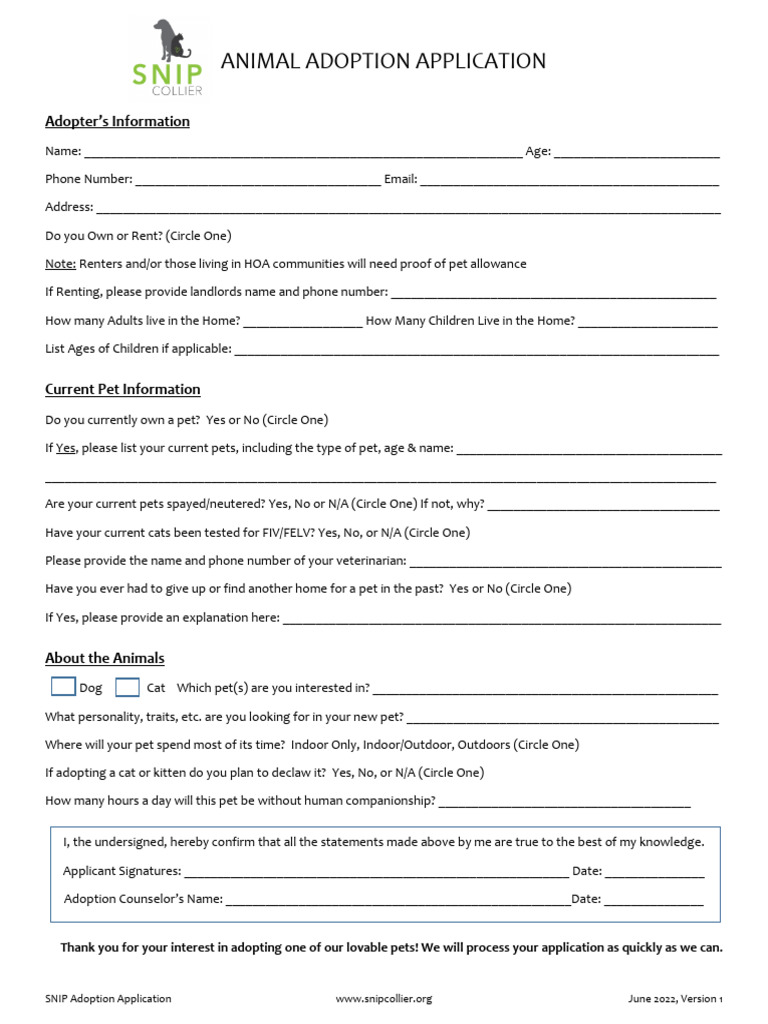 Animal Adoption Application - SNIP | PDF | Pet | Cats